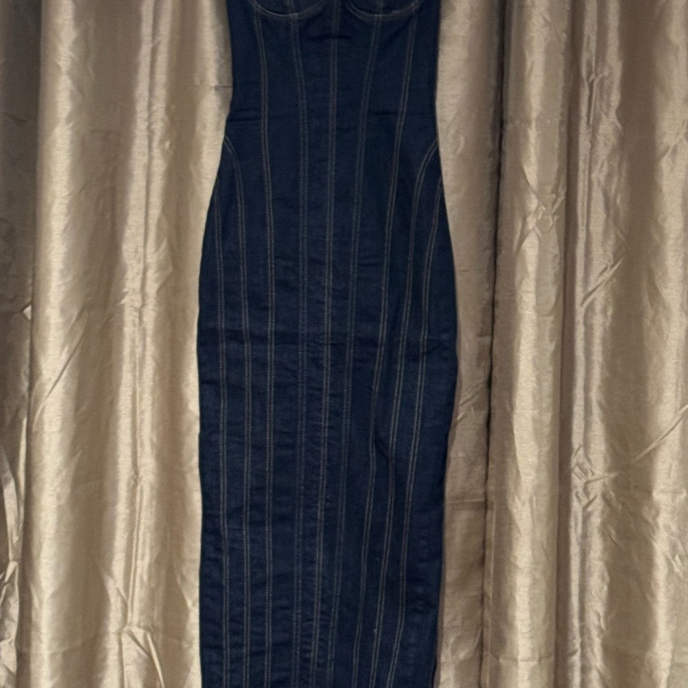 Zara Strapless Dark Blue Dress